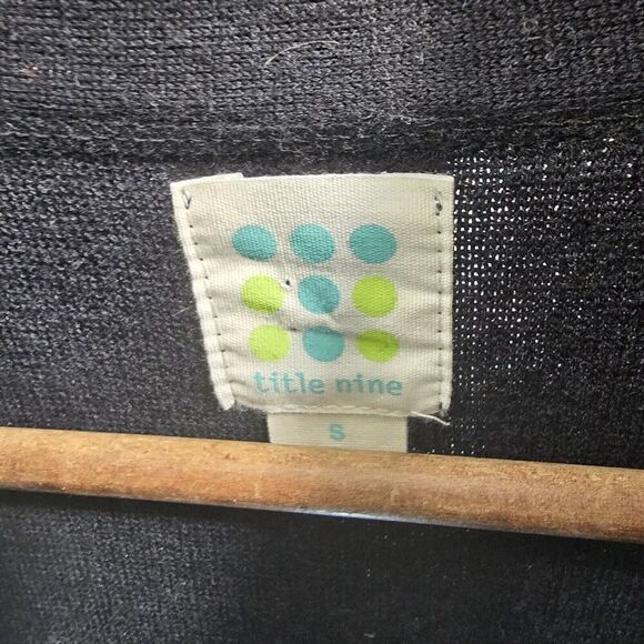 Title Nine Sweater Womens Small Black Merino Wool Mock Neck Full Zip Pockets - Picture 3 of 12